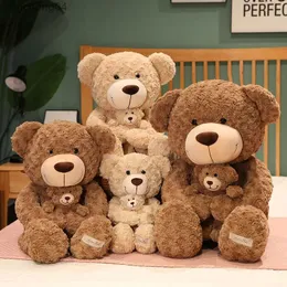Animais de pelúcia recheados 50/70cm dos desenhos animados mãe e crianças urso brinquedos de pelúcia bonito macio adorável travesseiros bonecas para presente de aniversário tamanho grande