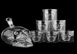 Crystal Skull Head S Cup Zestaw 700 ml Whisky Wine Butelka 75 ml Szklanki kubki Dekanter domowy bar wódka picie kubki 4927116