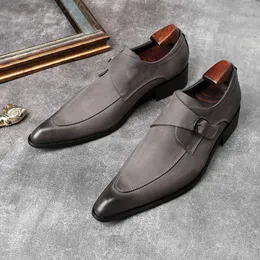 Chaussures habillées en daim et cuir de vache pour hommes, mocassins sociaux d'affaires faits à la main, sans lacets, nouvelle tendance britannique de styliste, automne 2023