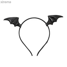 Stirnbänder Halloween Haar Hoop Fledermaus Flügel Stirnband Böse Horn Haarband Leistung Kopfschmuck Cosplay Kostüm Dance Party Decor Q5WE YQ240116