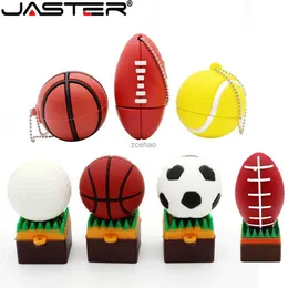 USB Flash Drives USB Flash Drive Sports Cartoon Memory Stick 128GB كرة السلة 64 جيجابايت تنس PEN DRIV