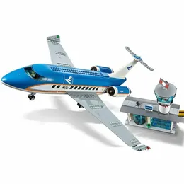 718 pçs aeroporto tripulado terminal de passageiros aeronaves blocos de construção tijolos modelo ônibus espacial compatível 60104 brinquedos crianças presentes 240115