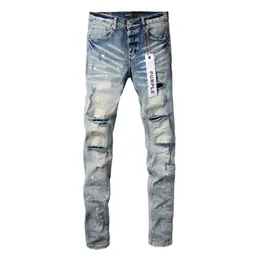 Jeans roxo designer masculino jeans empilhados jeans designer para homens calças femininas roxo marca jeans buraco de verão 2024 novo estilo bordado auto cultivo e pequeno