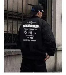 Autumn Yohji Baseball Jacket Fashion Design Brand All Black Back Letter Yamamoto Causal Padded Jacket 240115