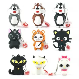 USB Flash Drives USB Flash Drive Cartoon Cute Kitten 4GB 8GB U DISK 16GB Animal Black Cat 32GB 64 GB 128 GB Memory Stick Creative Present Pen Pen Drive