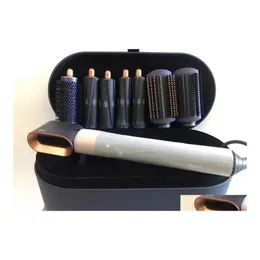 Curling Irons 8 Heads Hair Curler Dark Blue Mtifunction Styling Device Matic Iron for Normal Hairs EU/UK/US Plug Drop Delivery Producera Otxve