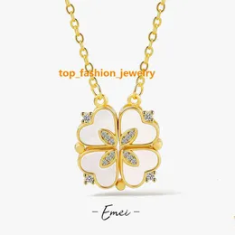 Lucky Four-Leaf Clover Womens Necklace Heart To Attract European And American Style Design Sense Choker Women Drop Delivery Dhy1C