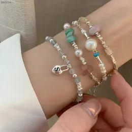 Catena VENTFILLE Bracciale geometrico fatto a mano con perle in argento sterling 925 per le donne Ragazza che borda il regalo di gioielli coreani Ins Dropship all'ingrosso