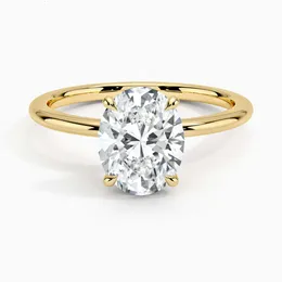 卸売ジュエリー9K 14Kゴールド0.5ct 1CTオーバルカットラボ栽培ダイヤモンド婚約指輪
