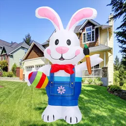 59FT Пасхальный надувной кролик, украшения, светодиодное яйцо, кролик, игрушки для вечеринки, уличный декор для дома и сада 240116
