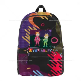 Torby Młodzi A dla Adley Unicorn Ice Cream Rainbow School Torby Notebook Plecaks 3D Printed Waterproof Waterproof Funny Torbs