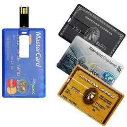 USB Flash Drives Key Bank Card USB Flash Drive 128gb 64gb 32gb pendrive credit card memory stick usb2.0 U disk
