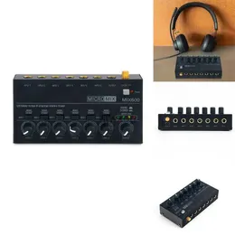 Portable Speakers 1 Set MIX600 Sound Mixer Stereo Audio Mixer Ultra Low Noise 6 Channel Line Mixer Mini Sound Mixer Power-Supply DC5V US Plug YQ240116