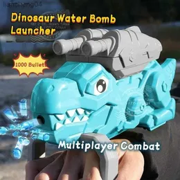 Giochi con la sabbia Divertimento in acqua Pistola ad acqua elettrica Guanto lancia dinosauri con 1000 proiettili per bambini Gioco di tiro in giardino Giocattolo per bambini Regalo estivo per ragazzo