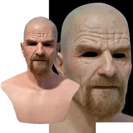 Movie Celebrity Latex Mask Breaking Bad Professor Mr. White Realistic Costume Halloween Cosplay Props X0825 Drop Delivery DHDO1