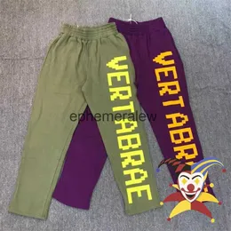 Men's Pants Green Purple Vertabrae Letters Sweatpants Men Women Jogger Drawstringephemeralew