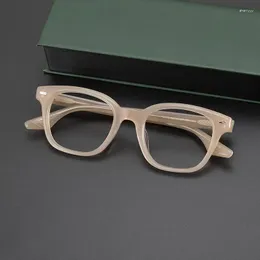Sonnenbrillenrahmen Hochwertige japanische handgefertigte Acetat-Rezeptbrillen Männer Frauen Retro Vintage Square Brillen Herrenbrillen