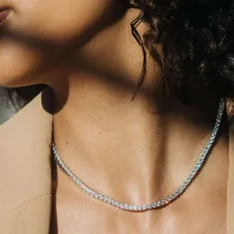 Цепочка из муассанита 2,2 мм, 2,4 мм, 2,6 мм, 3,1 мм, оптовая продажа, индивидуальное женское теннисное ожерелье из белого золота S 10 К 14 К, звено