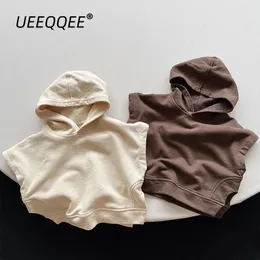 Pull à capuche en coton pour enfants, gilet de printemps et d'automne pour garçons, gilets pour tout-petits, vêtements d'extérieur, débardeurs, vêtements pour enfants de 1 à 8 ans, 240116