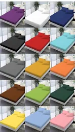 1pcs Polyester Fitted Sheet Solid Color Mattress Cover With Elastic Bands Non Slip Bedding For 09m 12m 15m Bed No Pillowcase 240116