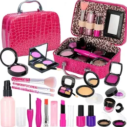 Kit de maquillaje para niños, juego de cosméticos de simulación, juguetes para niñas, casa de juego, maquillaje falso para regalo de cumpleaños pequeño 240115