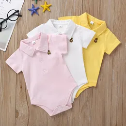 Baby bodysuit 0-12 månader 2017 sommar solid 5-färg polo baby bodysuit baby bodysuit 240116