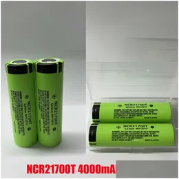 Batteries Top Quality Ncr21700T 4000Mah 21700T 21700 Battery 35A 3.7V Drain Rechargeable Lithium Dry Drop Delivery Electronics Charger Othum