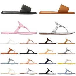 Plattformsdesigner berömda sandaler kvinnor Miller Slides läder metalliska silver svartrosa tofflor Tory Burchsandals Womens Sliders Trainers Loafers Shoes 35-41