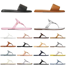 Designer platformy słynny sandały kobiety młynarz slajdy skórzane metaliczne srebrne czarne różowe kapcie Tory Burchsandals damskie suwaki Trenery Buty 35-41