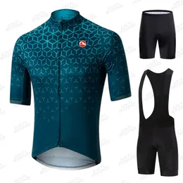 Radfahren Jersey Set Kurzarm Radfahren Kleidung Maillot Radfahren Kleidung Trägerhose Set Männer Bike Ropa Ciclismo Triathlon 240116