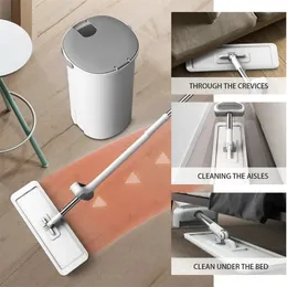 Bırak sıkma paspası sihirli düz eller ücretsiz yıkama tembel paspas ev zemin ev temizleme aletleri ile değiştirilmiş pedler y240116