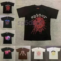 Männer T-Shirt Pink Young Thug Sp5der 555555 Mans Frauen 1 Qualität Schäumender Druck Spinnennetz Muster T-Shirt Mode T-Shirts 0RVQ