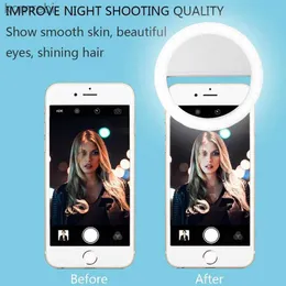 Selfie Lights Anneau lumineux Led con caricatore USB per tlphone lampada portatile per selfie compatibile con iPhone Samsung POCOL240116