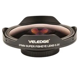37 mm/43 mm Vlogmagic 0,3 x HD Ultra Fisheye-Objektivadapter mit Haube, nur für Videokameras, Camcorder, Glas mit geringer Dispersion, 240115