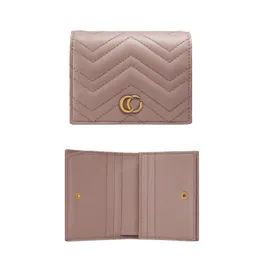 Kvinnors män Marmont Wallet Designer Card Holder Luxury Quilted Leather Coin Purse Pink Plånböcker Passhållare Pocket Organizer Key Pouch Wristlet Folding Purses