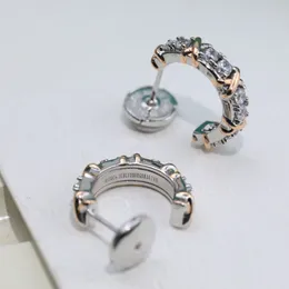 Brincos de argola de luxo schlumberger marca designer ouro cruz círculo redondo zircão brincos para jóias femininas com caixa