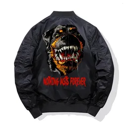 Ferocious Dog Animal print Bomber Jacket Mens Clothes streetwear mens Jackets Windproof Coat Thick 240115