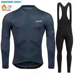 Raudax Winter Cycling Thermal Fleece Clothing Sets Top Jersey Sport Bike MTB ركوب السترات الدافئة للرجل 240116