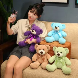 Animais de pelúcia de pelúcia 9 cores novo urso brinquedos de pelúcia travesseiro de pelúcia conforto macio urso de pelúcia bonecas dos desenhos animados anime brinquedo crianças aniversário natal giftlf