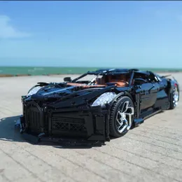 uxing Black Night Veyron Block Sports Car Plasship Edition chassis ript switch door konoment remote control builds buchs