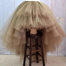 Skirts Unique Tiered Layers Tulle Womens Personalized Puffy Asymmetrical Adult Skirt Real Po Chic Tutu Faldas Saia Jupe