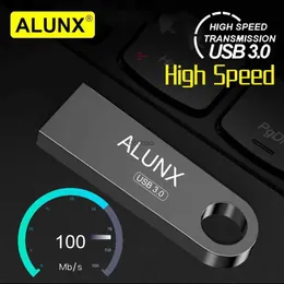 USB 플래시 드라이브 Alunx 100% 진정한 USB 플래시 드라이브 128GB 펜 드라이브 128GB 메모리 스틱 32GB 4GB 금속 64GB 펜 드라이브 8GB USB 스틱 16 GBL2101