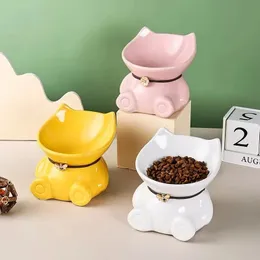 Pet Cat Bowl Ceramika Food Uchody Pies Picie Ochrony wysokiej stopy Kręgi szyjki macicy 240116
