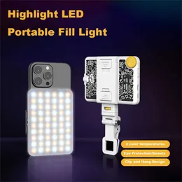 Selfie Lights New Phone Phone Fill Broadcast Fill Fill Light 3 Mode Mode Clip-On LED Fill Light for Phone Tablet Selfie Video Conferencel240116