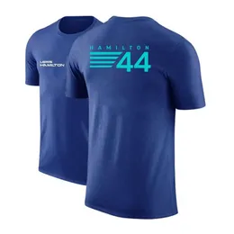 F1 driver lewis hamilton digital 44 marca masculina cor sólida em torno do pescoço casual manga curta camiseta roupas novas camisetas de verão