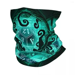 الأوشحة DND DICES Lovecraft Pattern D20 DICE دور لعب لعبة Bandana Neck Gaiter Motocross Wrap Cycling Face Mask Heaking Usisex