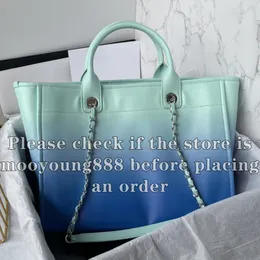 12A Upgrade Mirror Quality Designer 34cm Shopping Bag Medium Womens Beach Tote Bag Genuine Leather Purse Composite Bag Luxury Handbags Blue Shoulder Travel Bags