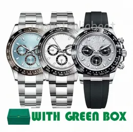 Saatler Yüksek kaliteli erkek saat tasarımcısı otomatik hareket 116500 40mm su geçirmez yeşil kutu