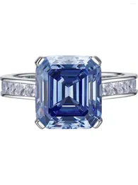 Klusterringar Fashionabla temperament 925 Silver Blue Grey Personlig ring Ljus lyx inlagd med nischdesign bröllop smycken