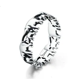 Band Rings Bamoer Trendy 100% 925 Sterling Sier Stapble Animal Collection Elephant Family Finger Rings for Women Jewelry 1799 V2 DR DHY09